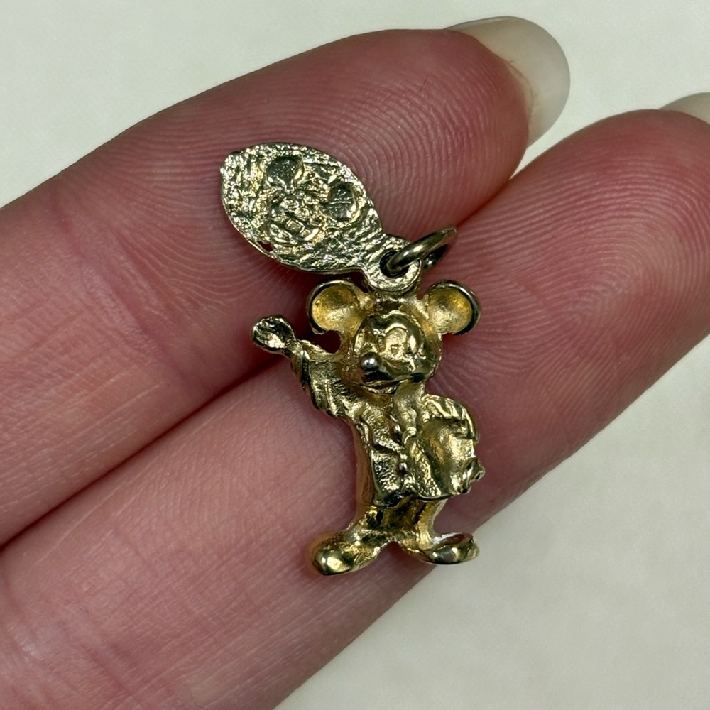 Vintage Mickey Mouse Gold Vermeil Charm / Pendant